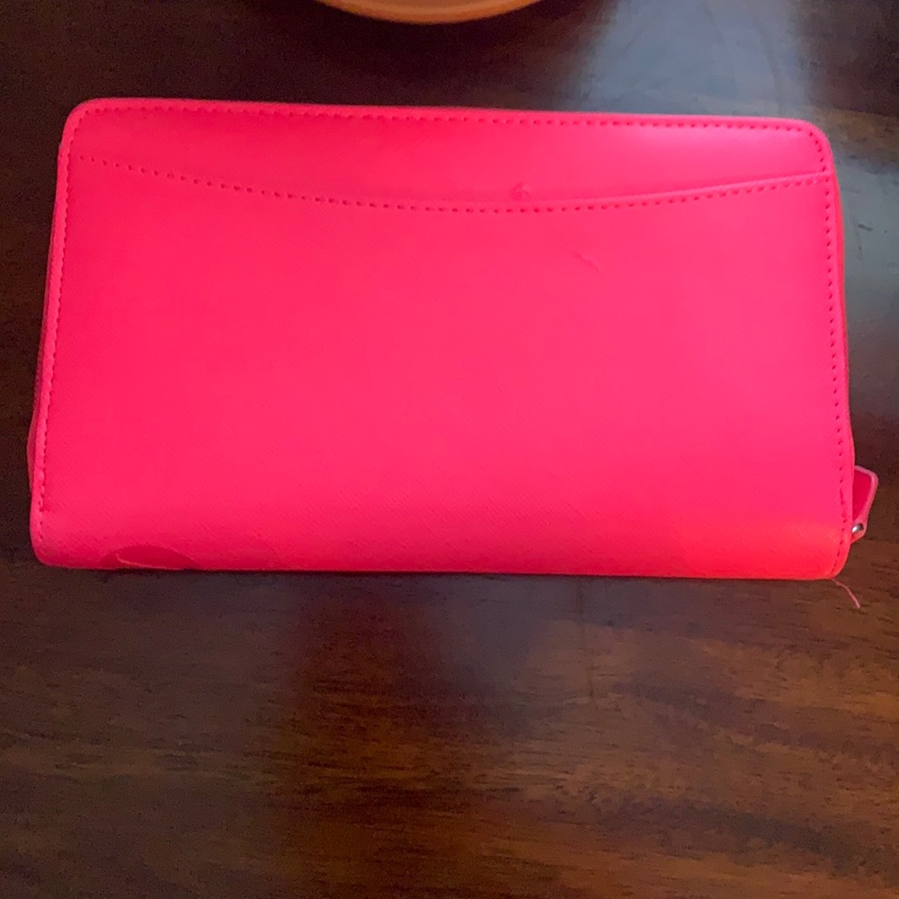 Hot pink Folio Fax saffiano wallet/planner